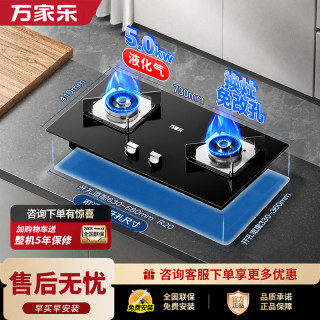 万家乐 【双高火C2R1】燃气灶全进风灶具 5.0kw大火力台嵌两用 液化气