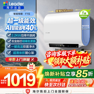 海尔 双胆扁桶电热水器50升60升家用储水式超薄热水镁棒免更换一级能效节能海尔出品统帅F