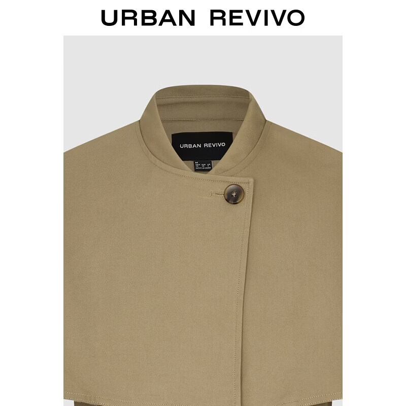 URBAN REVIVO UWG160113 燕麦格雷真两件腰带斗篷风衣
