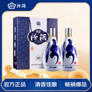 汾酒 青花20升级版 中秋送礼 清香型白酒53度500mL*2瓶 年份随机