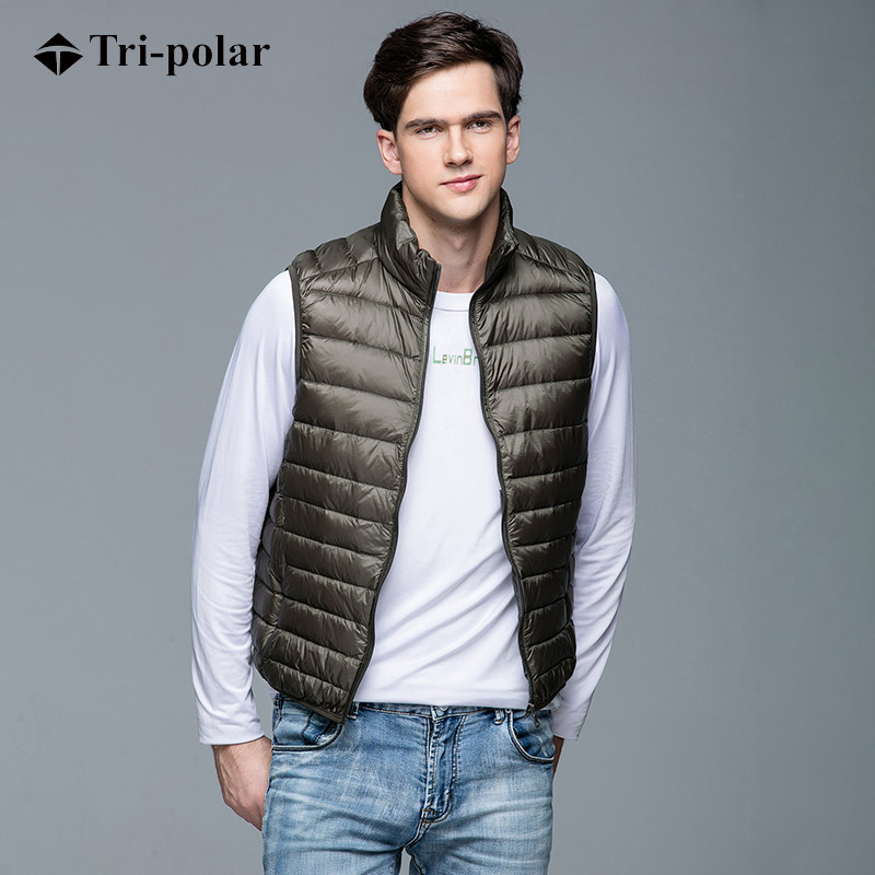 Tri-polar 轻薄保暖 立领 男士羽绒马甲