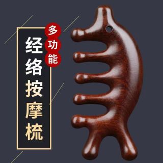 康森阁多功能经络按摩梳疏通经络头部颈肩面檀木眼鼻按摩整木触角