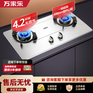 万家乐 燃气灶 4.2kw大火力天然气灶 台嵌两用燃气灶 一级能效 家用不锈钢天然气灶具KA