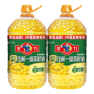 多力 臻选菜籽油 5.17L*2桶 压榨食用油