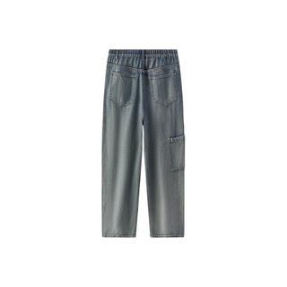 森马 80325 复古黄泥染微阔直筒牛仔裤 牛仔黄 2XL