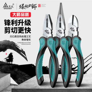 绿林 大师老虎钳钢丝钳子多功能省力斜口钳电工专用尖嘴钳