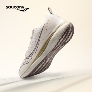saucony TIDE 浪潮1运动鞋男网面透气减震训练大体重防滑耐磨跑步鞋 米咖啡