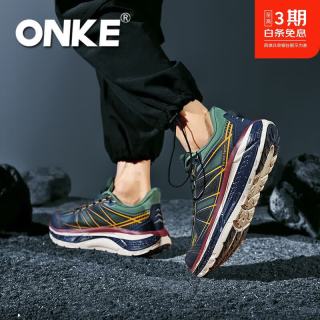 ONKE 德国欧克跑步鞋男鞋透气减震防滑耐磨网面女鞋超轻情侣休闲运动鞋 午夜蓝 42