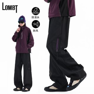 LOMBT 户外防泼工装伞兵裤男夏机能冲锋宽松百搭运动休闲裤TJ09黑色L