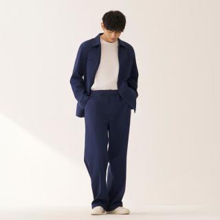 無印良品 MUJI 无印良品 男式 横竖弹力人字纹工装裤秋季男士休闲裤男装男款长裤子