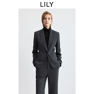 LILY 复古正肩收腰西装外套 深灰 XL/175/92A