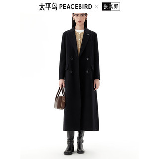 太平鸟 黑色 XS 毛呢大衣