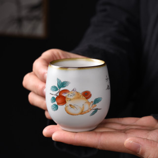 汝窑杯个人专用主人杯茶杯喝茶杯家用茶具复古陶瓷功夫品茗杯单杯