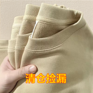 2023爆款重磅纯棉圆领毛圈宽松卫衣情侣休闲百搭秋冬大码打底衫