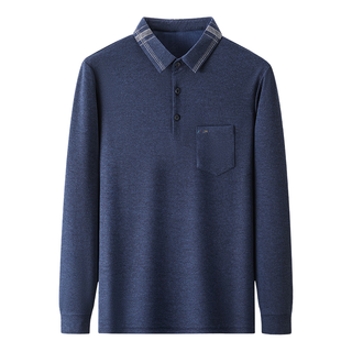 罗蒙 真口袋烫钻印花 藏青色 2XL 男士翻领针织POLO衫