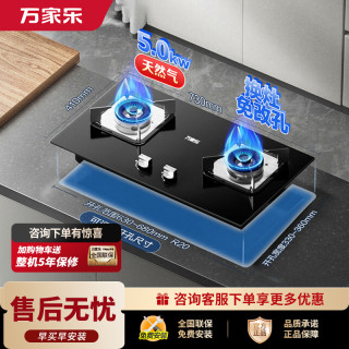 万家乐 [双高火C2R1]燃气灶立式全进风灶具 5.0kw大火力台嵌两用换新 液化气