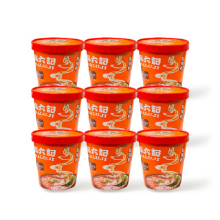 旅途零食：麻六记 爆款 酸辣粉 汪小菲直播推荐 桶装非油炸红薯粉256g*9桶