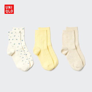 优衣库 袜子/3双装女装487096 30 浅米色 S /M/23～25 cm