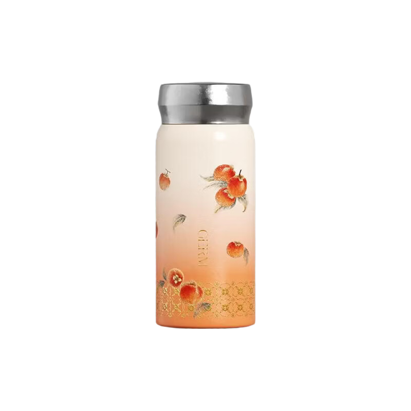 格米 苏绣好柿连连纯钛保温杯 好柿橙霜 210ml