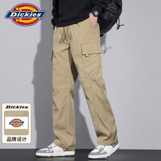 Dickies 工装裤男士秋冬季直筒休闲裤男宽松阔腿长裤子男 卡其 XL