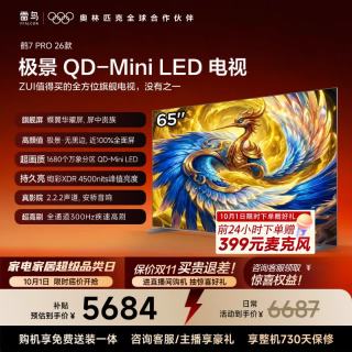 雷鸟 鹤7 Pro 26款 65R79A Pro 液晶电视 65英寸 4K 伸缩挂架款