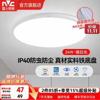 雷士 IP40防蚊虫 LED吸顶灯  自然光（3300K-5000K） 20㎡以下