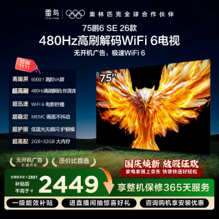 雷鸟 鹏6 SE系列 75F295C 液晶电视 75英寸 普通挂架