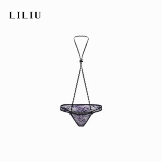 LILIU 纯欲风性感诱惑挂脖内裤女2025新款蕾丝边低腰裤女士三角裤