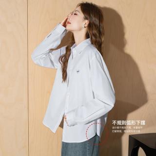 真维斯 精致爱心纯色简约百搭舒适韩系休闲减龄衬衫女