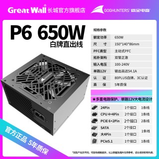 长城 电源650W金牌全模组850W电源主机电源750W台式机电脑电源