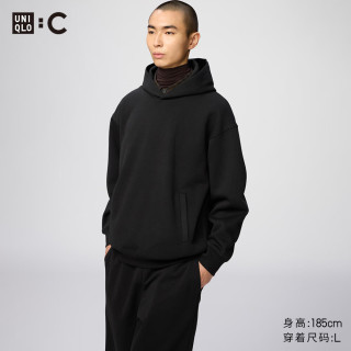 优衣库 宽松连帽卫衣/长袖男女装合作款/运动482309 486124 486124/09黑色 2XL