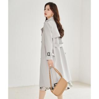 on&on 气质百搭正式中长款外套女收腰显瘦简约大气风衣