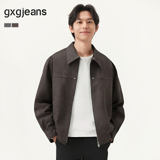 gxgjeans 男装  咖色满印潮流宽松翻领夹克外套男士 25年春新品 咖色 M (170)