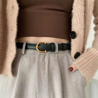 简约牛皮皮带棕色正品2026黑色复古潮流女裤带真皮牛仔裤腰带新款