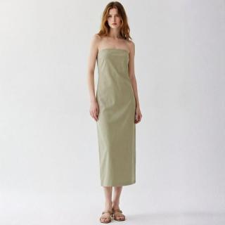 限尺码：ZARA 后拉链后开叉高级抹胸裙 垂坠显瘦长裙