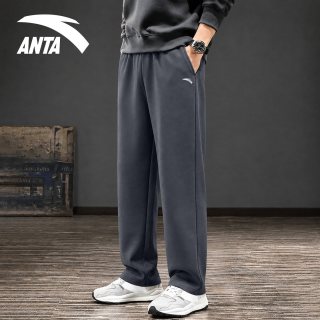 安踏 直筒运动裤男2026秋季 男装灰（大容量斜插口袋） XL /180