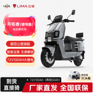 立马电动车 立马 开拓者 72V100AH锂电池 极地灰 电动摩托车