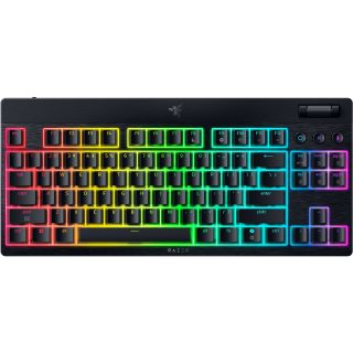 雷蛇 BlackWidow V4 Tenkeyless HyperSpeed绿色开关,美式布局