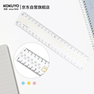 国誉 日本国誉（KOKUYO）淡彩曲奇亚克力透明直尺20cm 210*40*2.5mm颜色随机1个装 WSG-CLC20