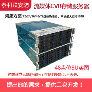 泰和 联64路视频监控CVR存储服务器12/16/24/36/48/60/72/75盘位机架式磁盘阵列柜硬盘热插拔冗余双电
