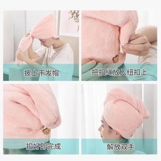魅洁 干发帽超强吸水速干加厚擦头发毛巾女士洗澡包头巾卡通可爱洋气 3条装