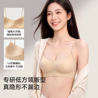 都市丽人 隐形粉底液无痕细肩带小胸聚拢美背挂脖文胸