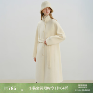 自巧 巧制STUDIO 小个子白色牦牛绒羊毛大衣女冬新款毛呢外套 奶油白 XXS （尺码：1）