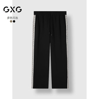 GXG 男装商场同款休闲裤男士长裤24年冬 黑色 175/L