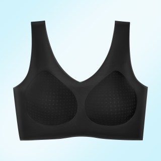 魅泰茜 无痕一体固定杯内女冰丝背心式文胸春夏季女士超薄款美背凉感文胸