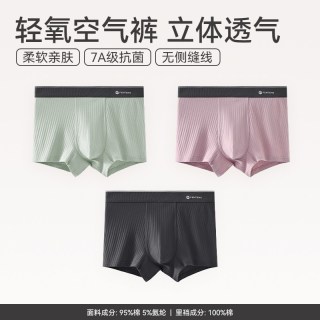 芬腾 男士内裤纯棉抗菌内裆平角裤青年男款运动薄款透气四角短裤头