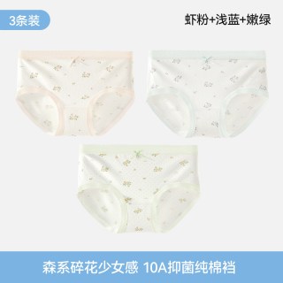 88VIP：都市丽人 内裤女款纯棉10A抑菌裆2026新款无痕3条
