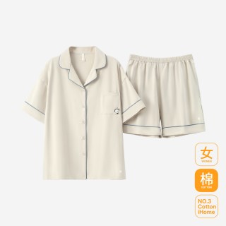 VENUS COME 有内情侣睡衣女纯棉抗菌防螨2026新款春秋长袖长裤A类男款家居服