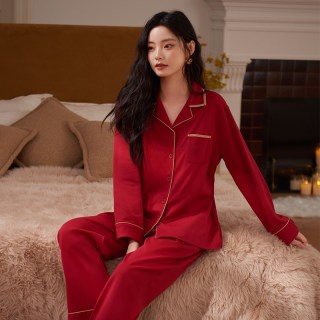 88VIP：上海故事 2026结婚新婚喜庆情侣睡衣纯棉红色本命年家居服送新人