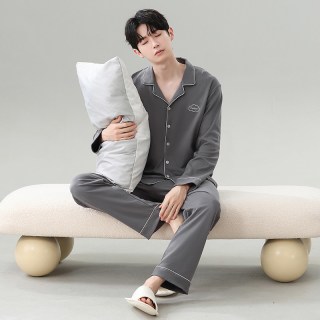 88VIP：都市丽人 睡衣男士2026新款春秋季纯棉长袖抗菌四季通用家居服套装